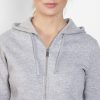 chaqueta sudadera capucha mujer entallada personalizada gris delante